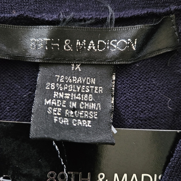 NWT - 89th & Madison Black Bolero Cardigan - Size 1X - Picture 3 of 5